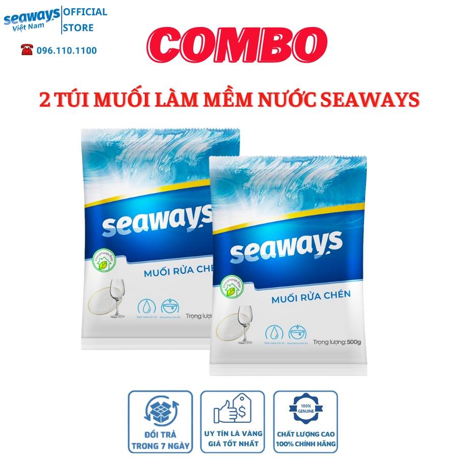 Combo 2 túi Muối rửa chén SEAWAYS - Dành cho mọi loại máy rửa chén, túi 500gr