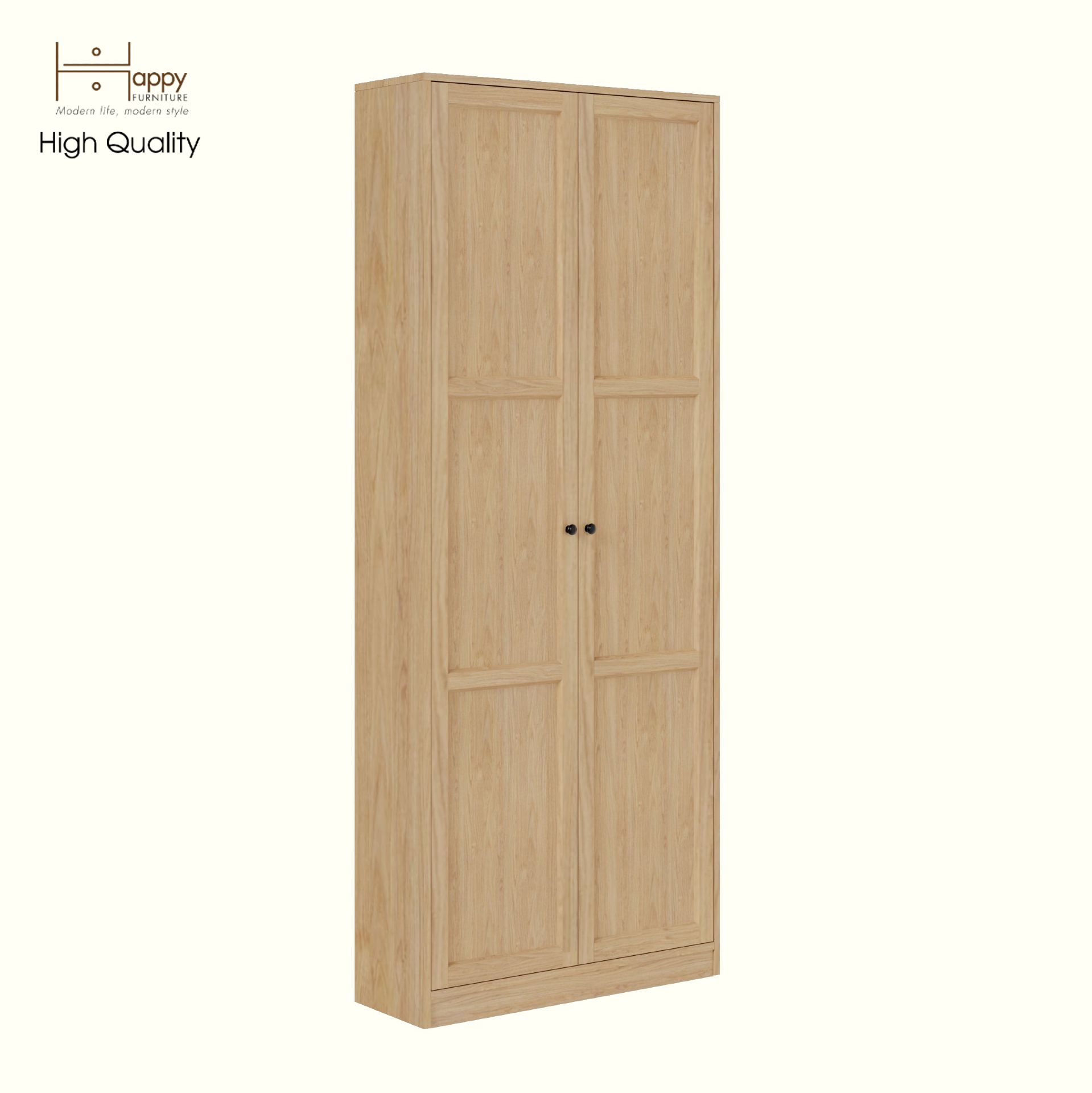 HAPPY FURNITURE , MATTA - Kệ sách 6 tầng 2 cánh mở, KSA_065 , 80cm x 28cm x 200cm DxRxC