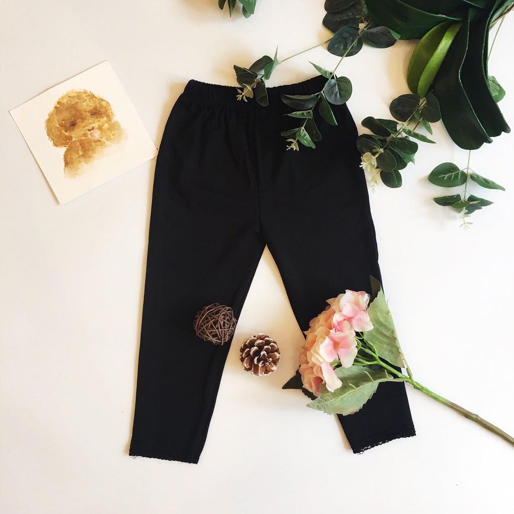 Quần Legging Bé Gái Dài Ôm thun 4 chiều Co Giãn BabyBean