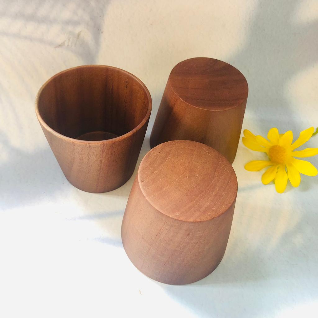 Cốc Gỗ Xoan Thân Trụ 7x8 cm Màu Chocolate , Cốc Uống Trà, Cà Phê, Basic Style, Chụp Ảnh Trang Trí