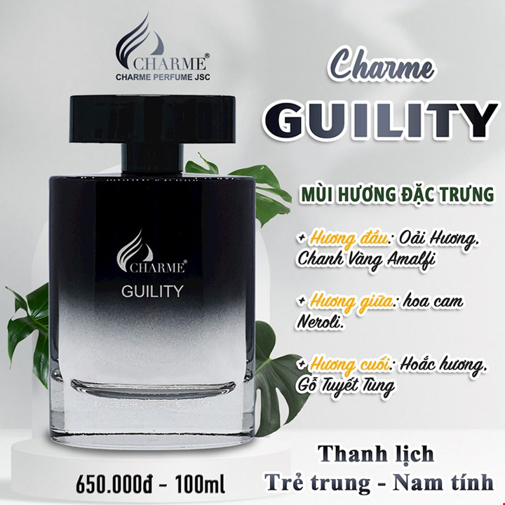 Nước Hoa Nam Charme Guilty thơm nhẹ nhàng nam tính