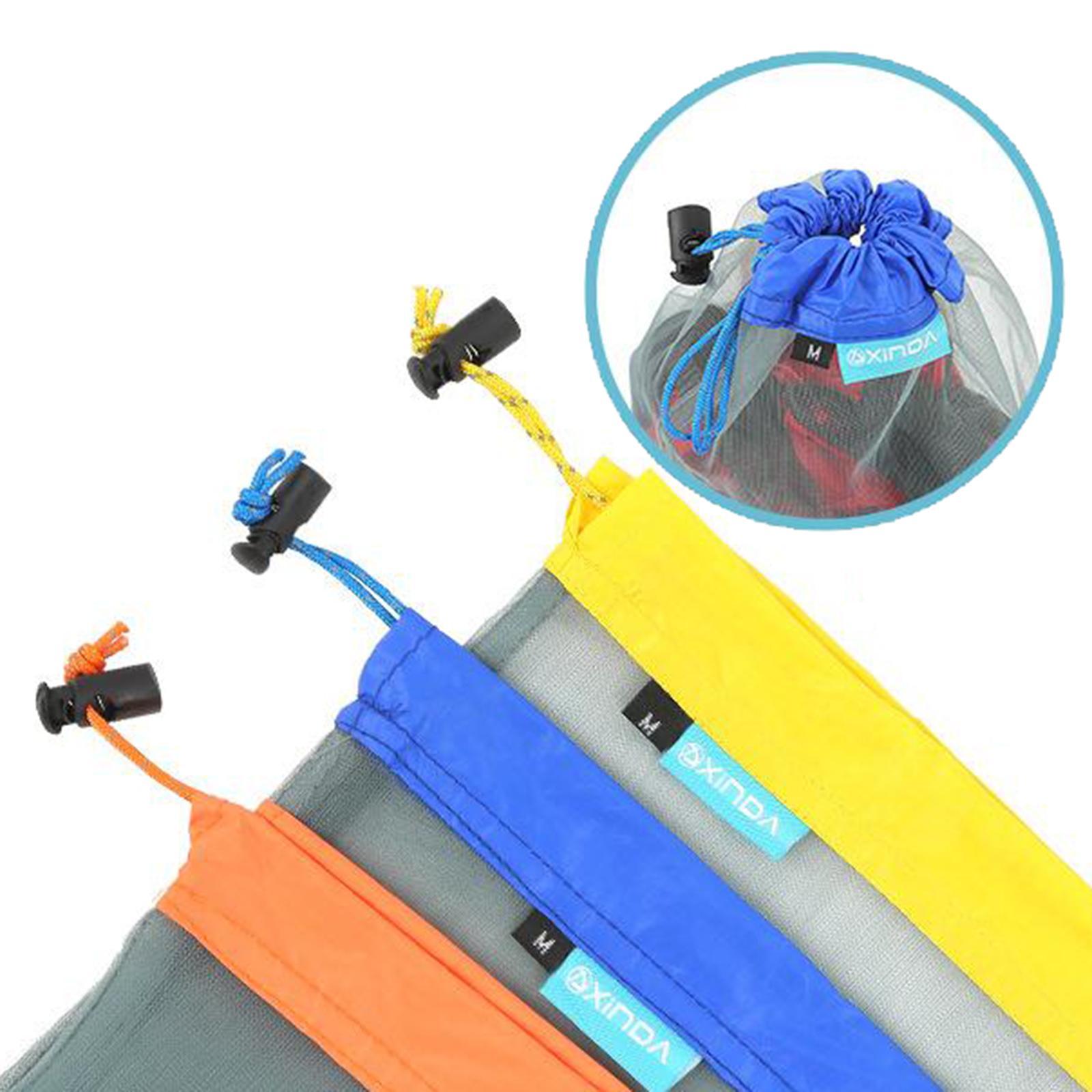 Light Stuff Sacks Nylon Mesh Drawstring Storage Bag for Camping Travel