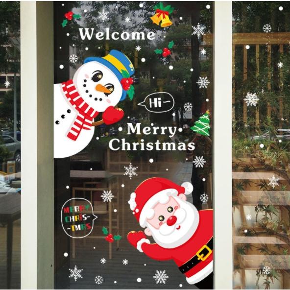 Decal trang trí Noel Hít Tĩnh Điện 2 mặt - Xin chào Noel vui vẻ