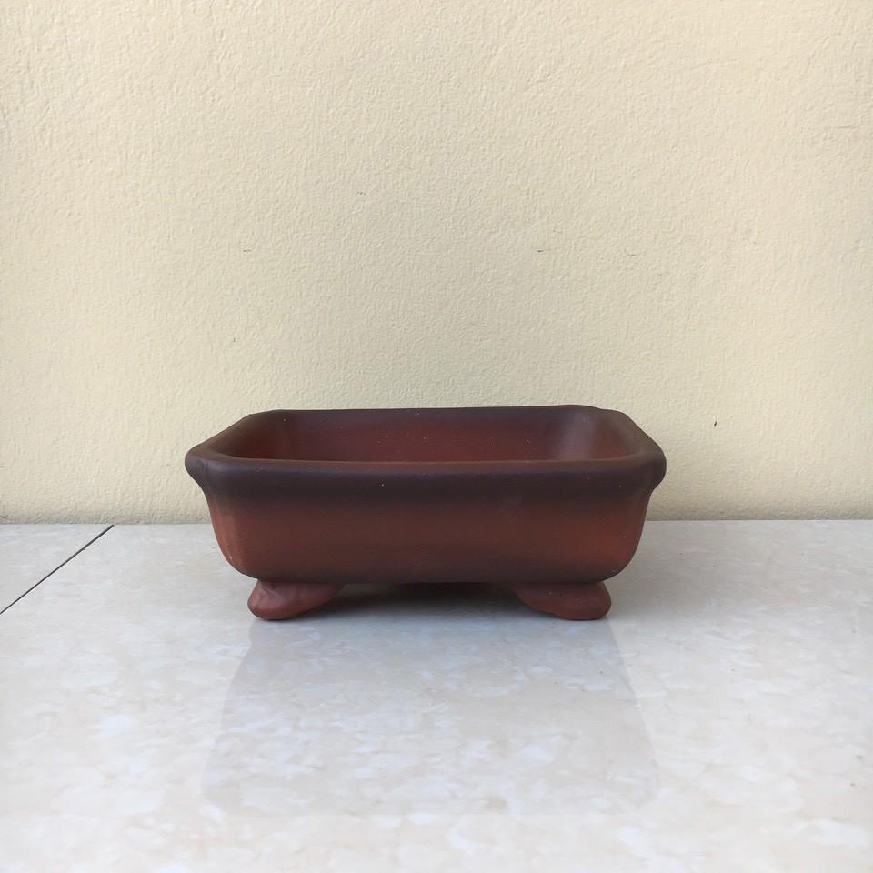 Chậu bonsai Chữ nhật mini đất nung gốm Bát tràng 1 size BM-39