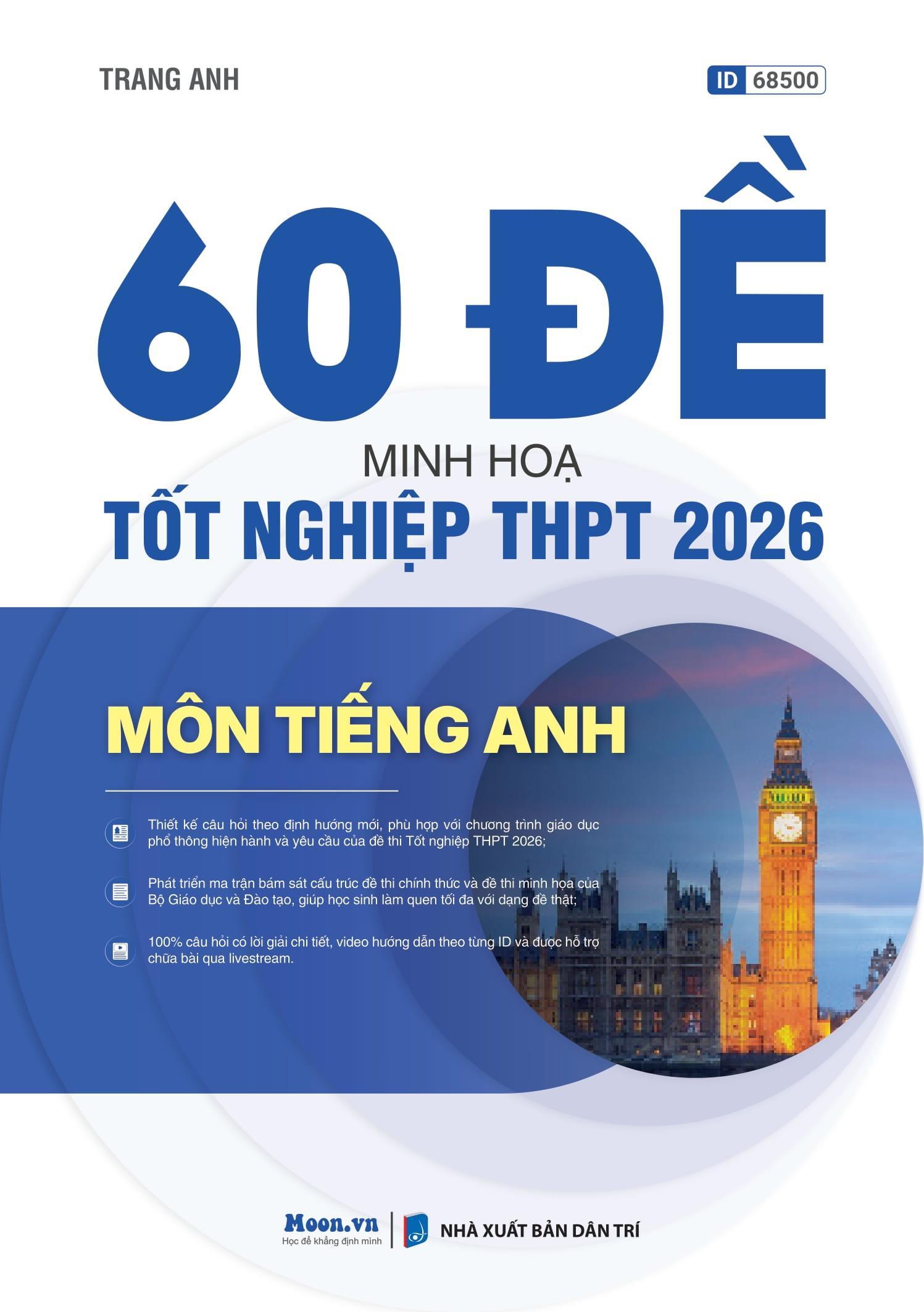 Sách - Combo Sách Đề Minh Họa Tốt Nghiệp THPT 2026 - Khối D - Toán + Ngữ Văn + Tiếng Anh (Bộ 3 Cuốn)