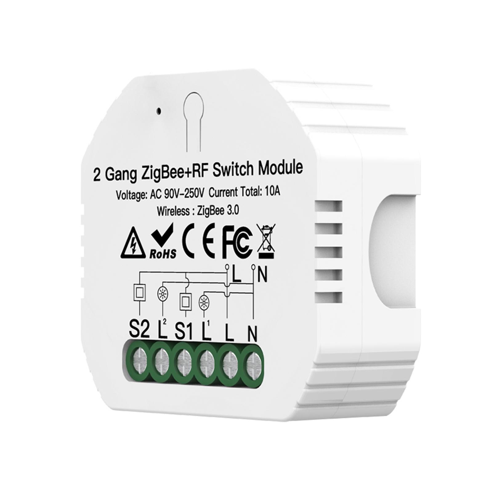 Công tắc mô đun Wf 2 cổng Thiết kế ẩn ZigBee 3.0