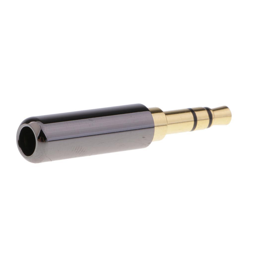 3.5mm 1/8" TRRS 3 Pole Male Plug Jack A/V Solder Connector black