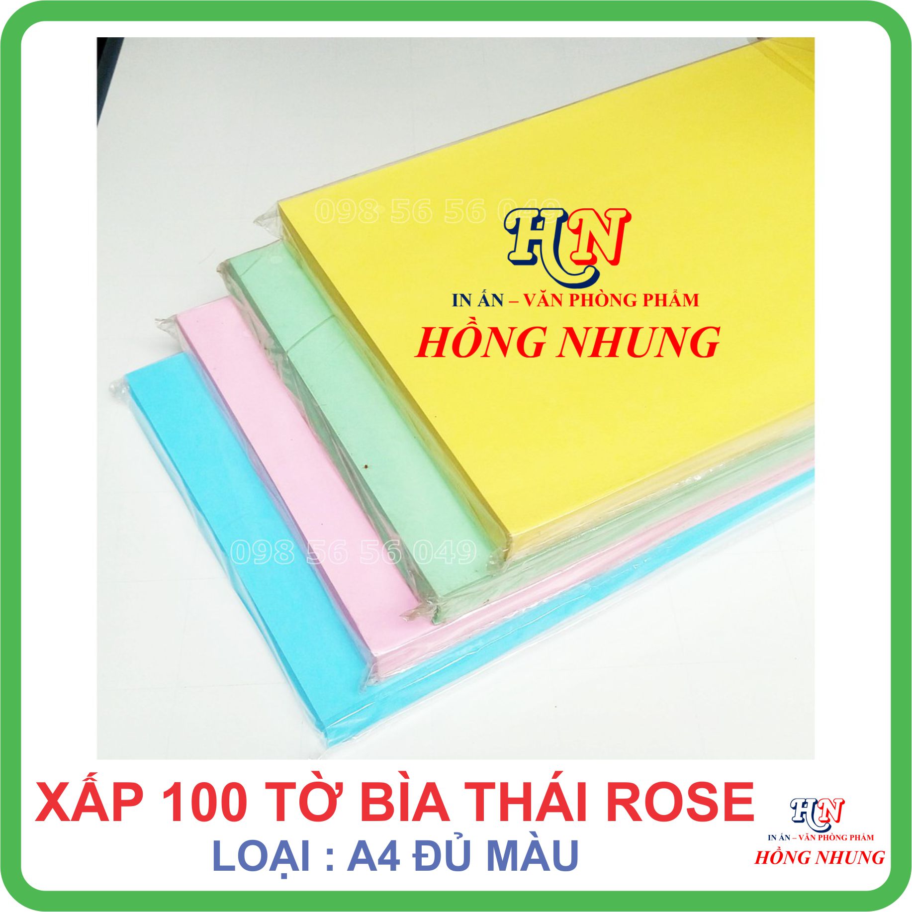 [SALE] Xấp 100 tờ Bìa Thái A4 Rose, Bìa Cứng A4, định lượng 180 gsm