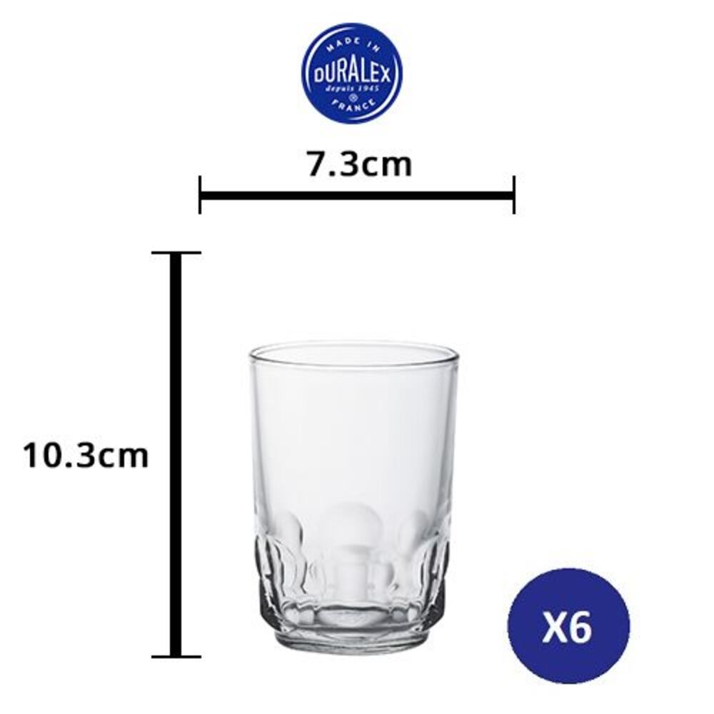 Bộ 6 ly D1018A Duralex - Hilal trong Clear 255ml Thủy tinh cường lực cao cấp Pháp
