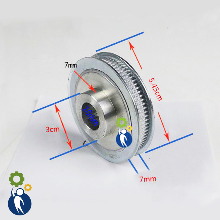 Buly, Puly, Pulley Trục 10mm - 80 Răng, sử dụng với dây đai 2GT-6mm