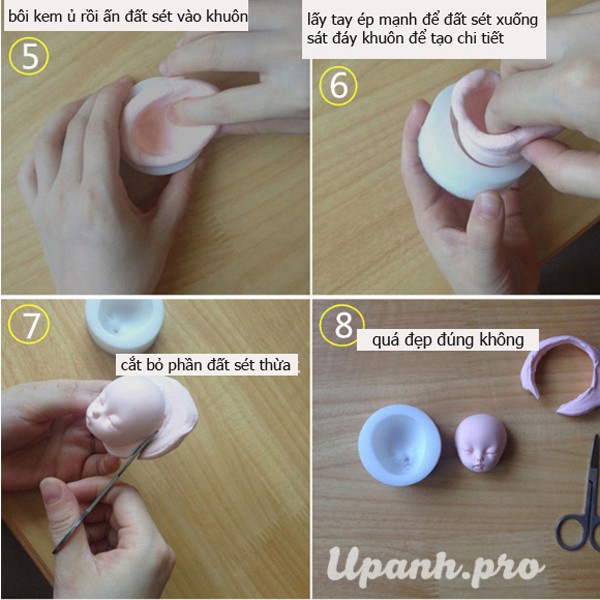 Khuôn Ép Mặt Tượng Chibi Búp Bê Figure Polymer Clay, Đất Sét Nhật Thái số 10