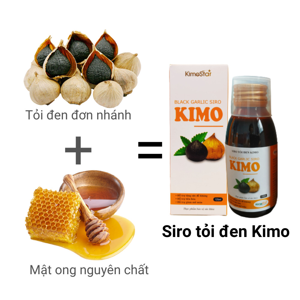 Siro tỏi đen mật ong cho bé biếng ăn, giúp ăn ngon, tiêu hóa tốt, tăng đề kháng Kimo 125ml