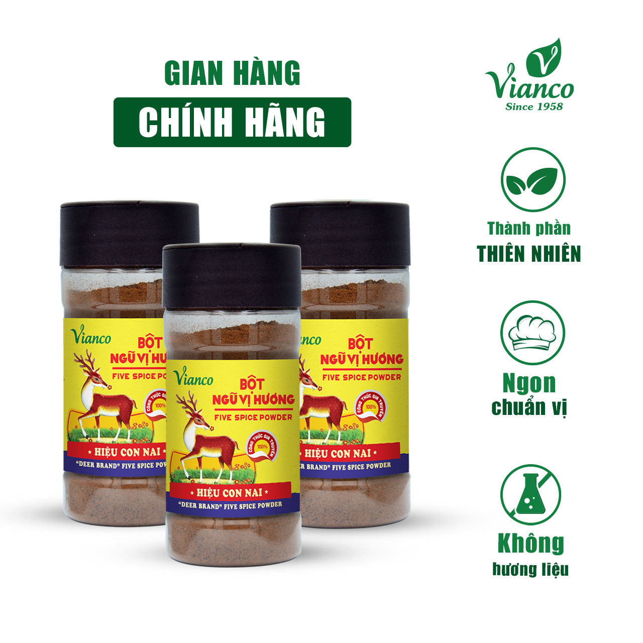 Combo 3 hũ Bột Ngũ Vị Hương Việt Ấn