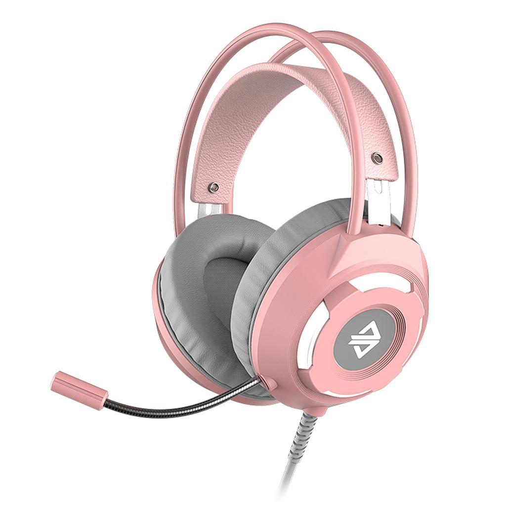 Stereo Gaming Noise-cancelling Wired Headset Pink