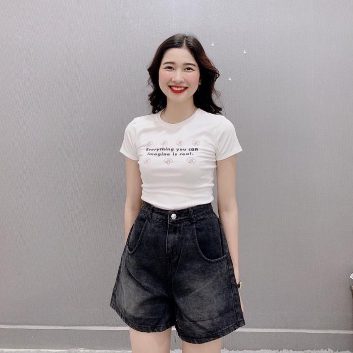 Quần short Jean lưng cao, quần bò ống rộng có bigsize tới70kg (JN)