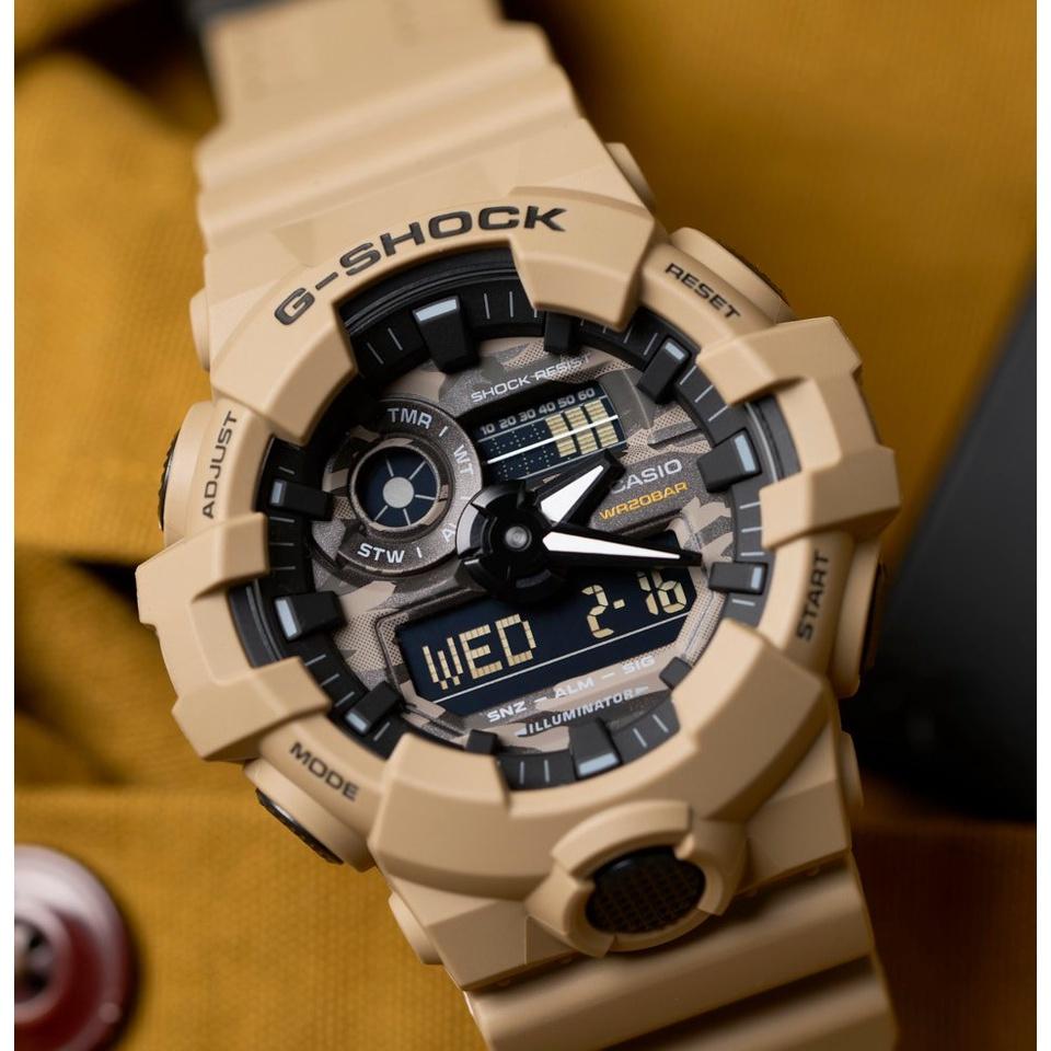 Đồng Hồ Nam Dây Nhựa Casio G-Shock GA-700CA-5ADR Chính Hãng - GA-700CA-5A CAMO