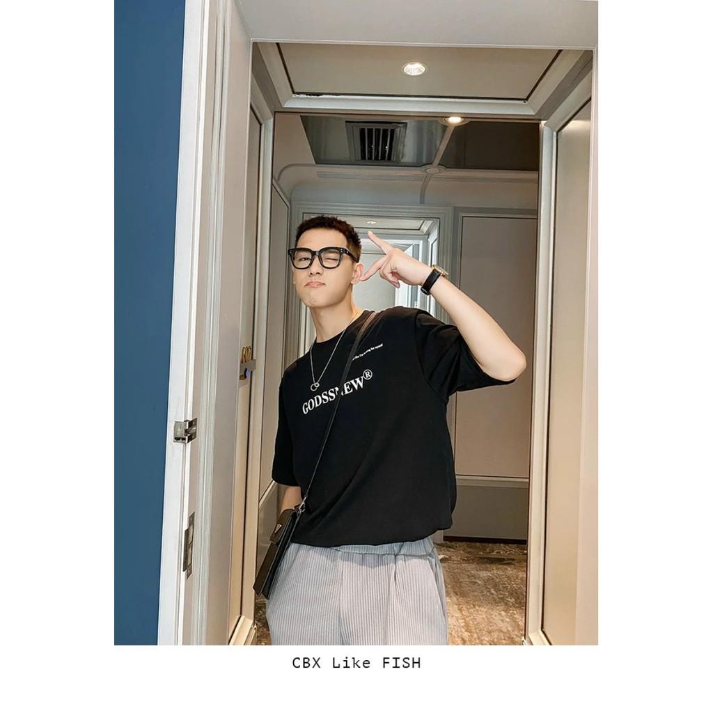 Áo thun oversize Unisex chữ GOD SS NEWS độc lạ Áo thun nam tay lỡ màu đen trắng aothununisex aophongnam