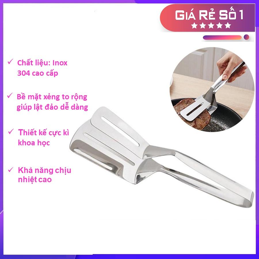 Kẹp Gắp Thức Ăn Nóng Inox Gắp Cá, Lật Thịt Nướng, Đồ Chiên Rán Đa Năng ( Sẵn hàng )