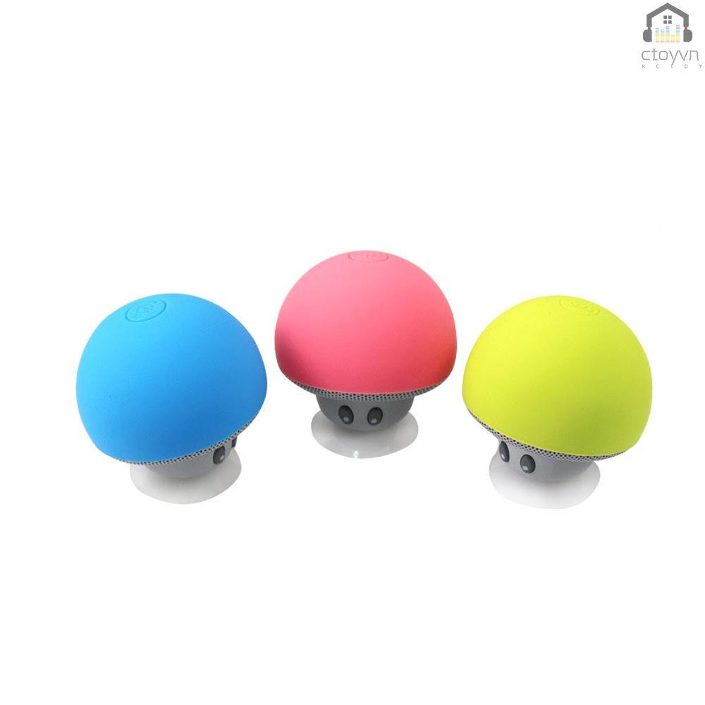 Bộ loa bluetooth không dây hình nấm kèm mic và đế hút chân không cho điện thoại thông minh