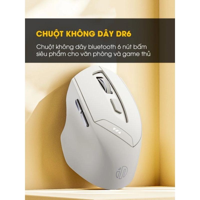 Chuột không dây bluetooth 5.0 sạc pin TEKKIN INPHIC DR6 tắt âm - hàng nhập khẩu