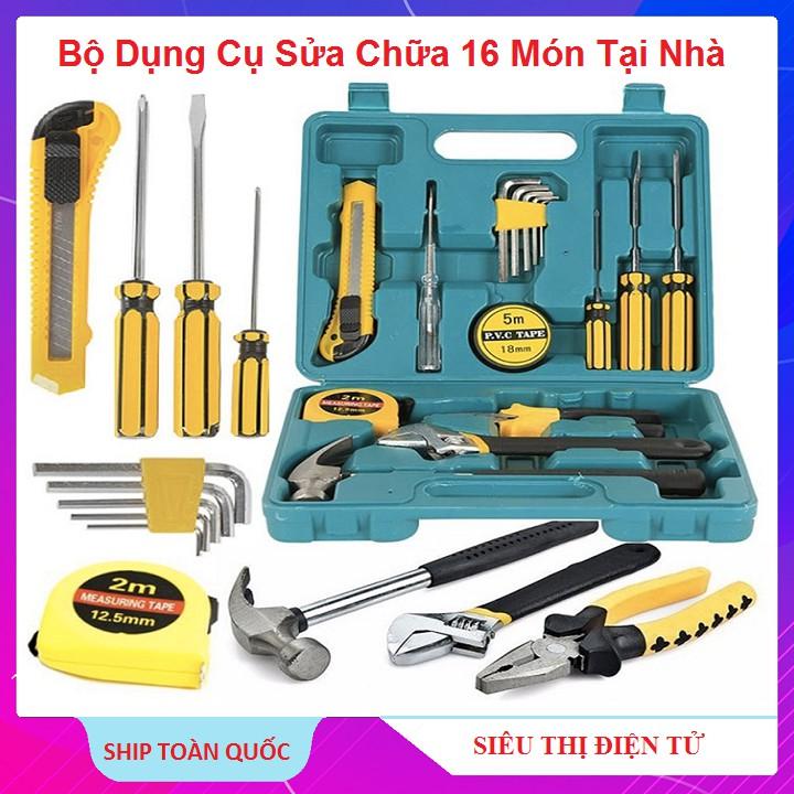 Bộ Dụng Cụ Sửa Chữa Đa Năng, kìm Búa Tô Vít Mỏ Lết Lục Giác Bút Thử Điện Thước Băng Keo Dao