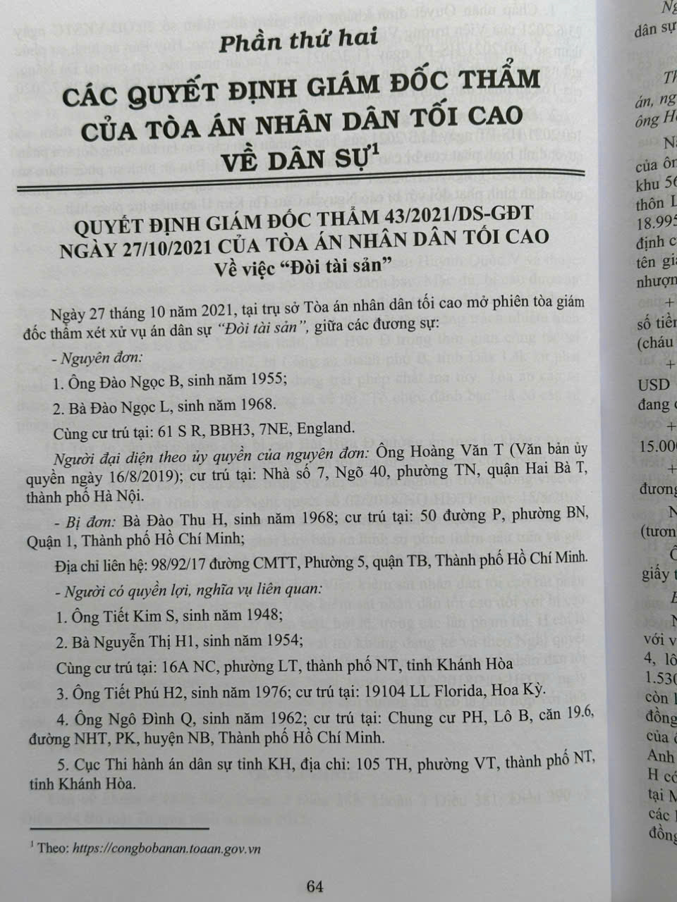 Sách Quyết Định Giám Đốc Thẩm Của Tòa Án Nhân Dân Tối Cao Về Hình Sự, Dân Sự, Hành Chính, Kinh Doanh, Thương Mại, Lao Động, Hôn Nhân Gia Đình (V2432A)