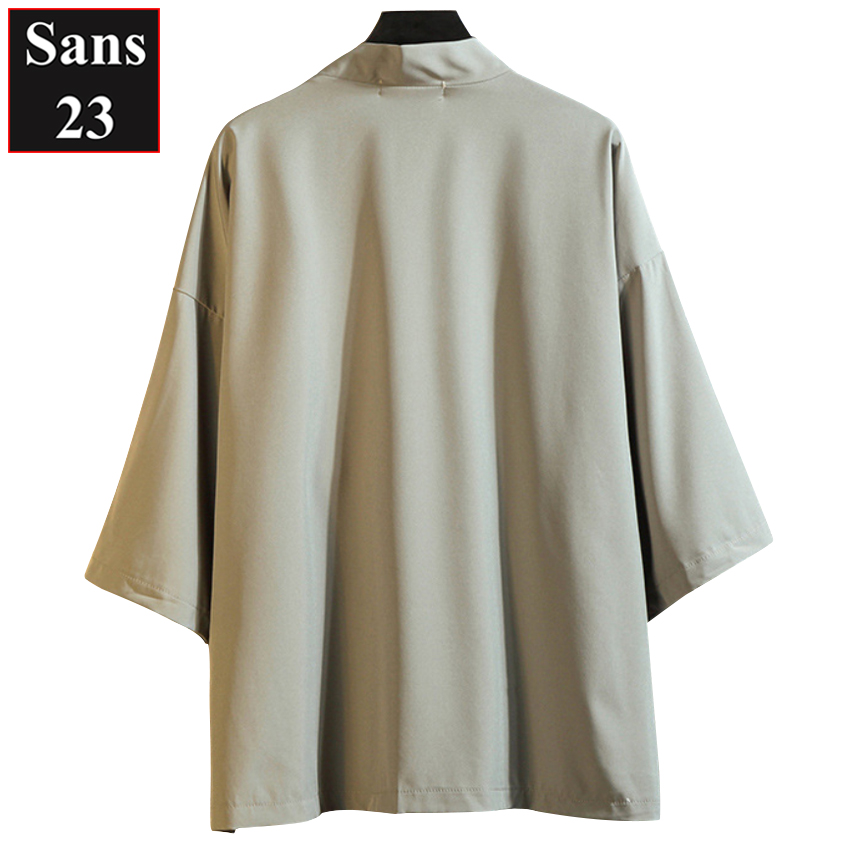 Áo cardigan nam form rộng unisex Sans23 kimono nhật bản mỏng trơn basic bigsize 3xl 4xl 5xl big size 80kg 90kg 100kg