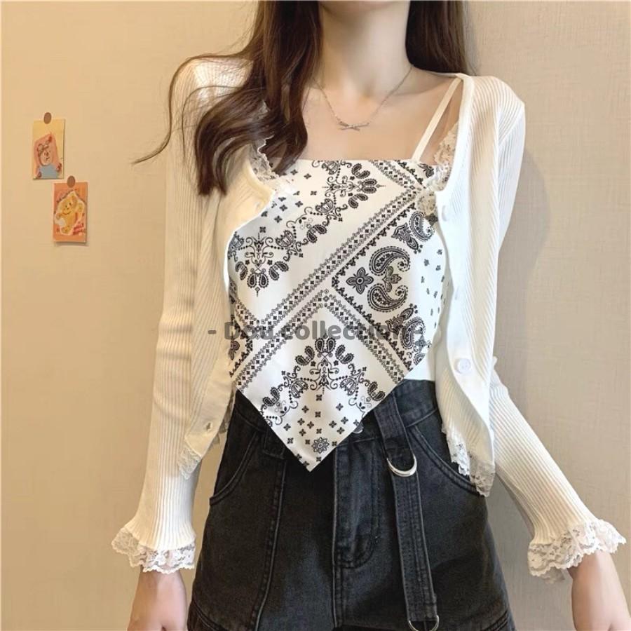 Áo 2 Dây ( Áo Bandana) Nữ Họa Tiết Thổ Cẩm Phong Cách Hàn Quốc - Mã AT003