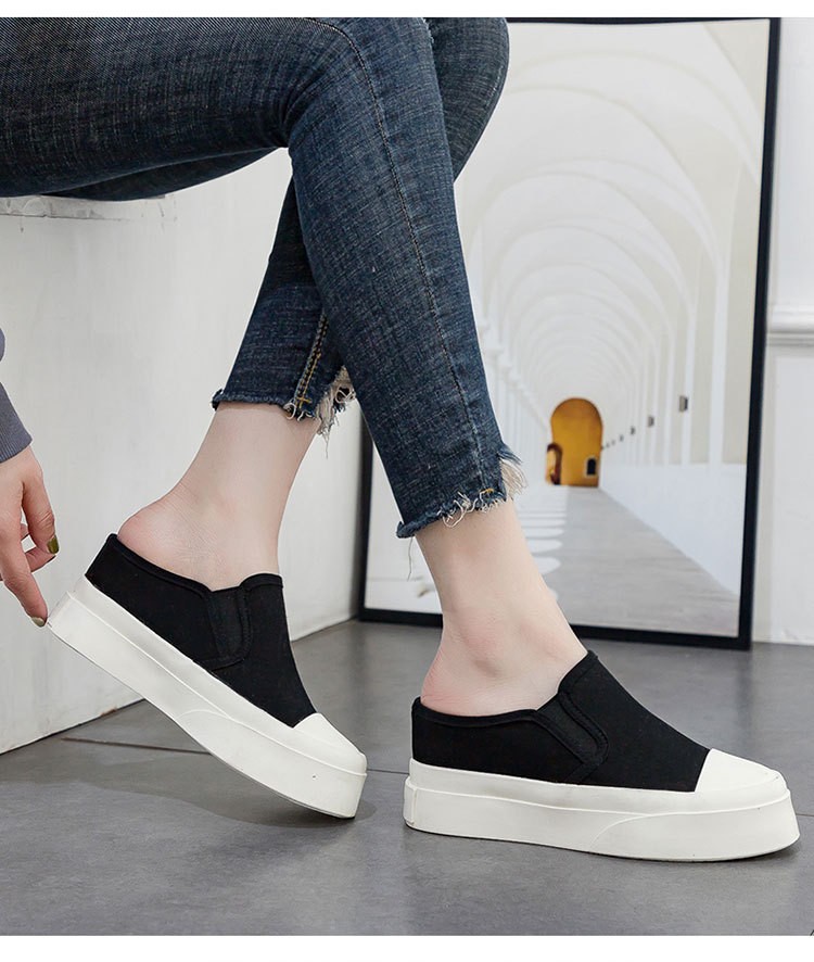 Giày bata lười đế đơn 7cm