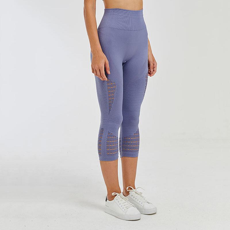 2021 Thể Thao Mới Tập Yoga Cao Cấp Năng Lượng Liền Mạch Tập Thể Hình Crop Quần Legging Nữ Thun Điều Khiển Tập Gym Chạy Bộ Thun
