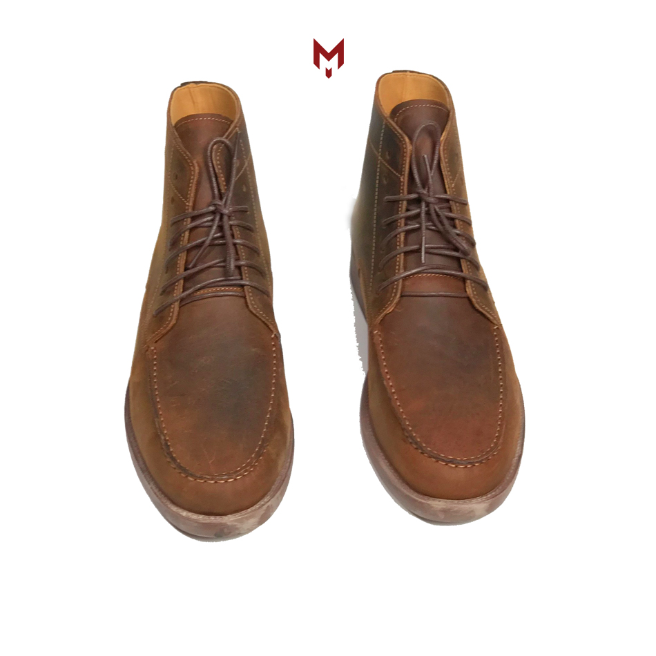 Giày cao cổ nam Moctoe Boots da bò sáp ngựa điên cao cấp thời trang vintager phong cách bụi