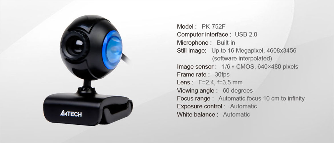 Webcam A4tech PK-752F - Hàng Chính Hãng