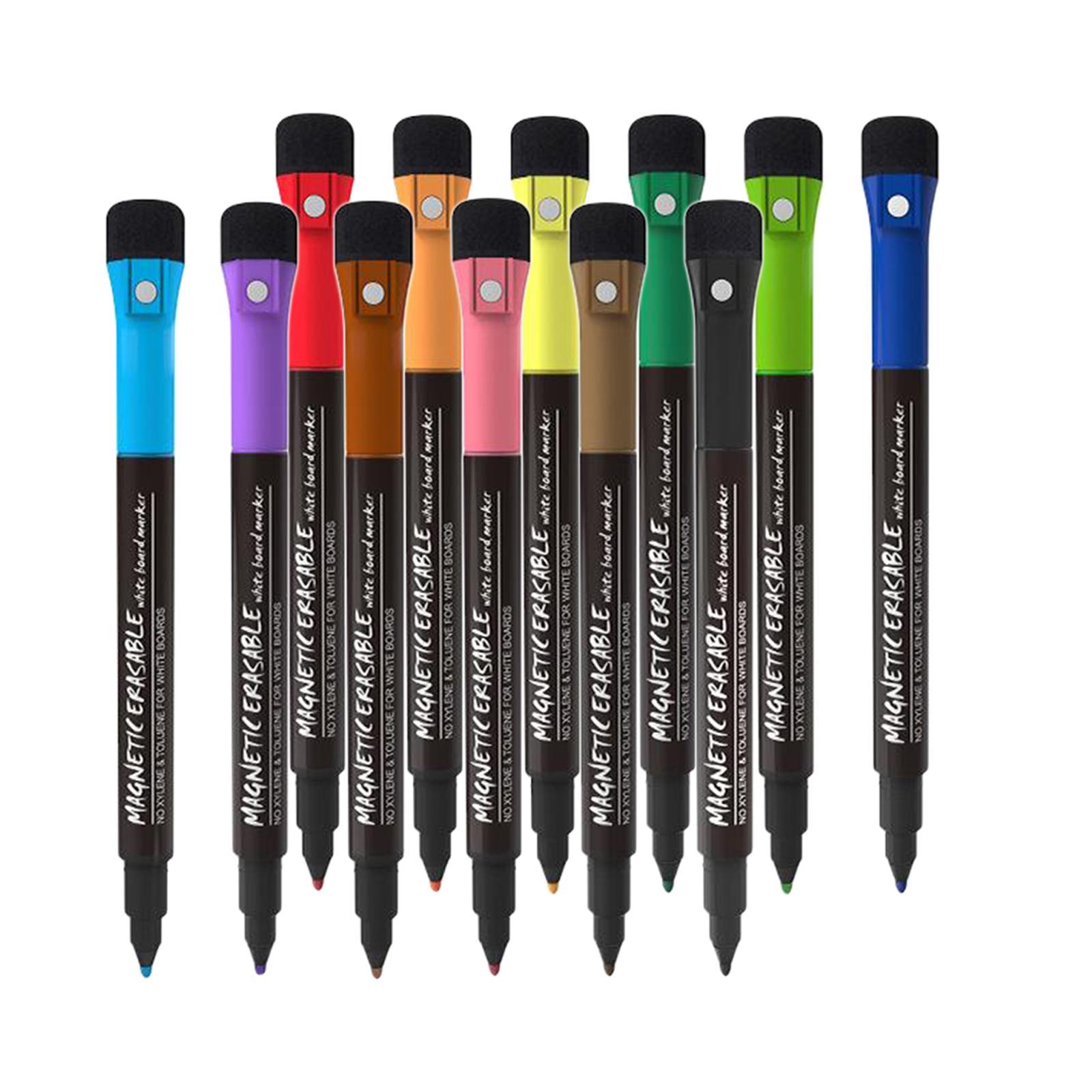 12x Erase Whiteboard Mirror Glass Markers Pen Fine Tip Long Lasting