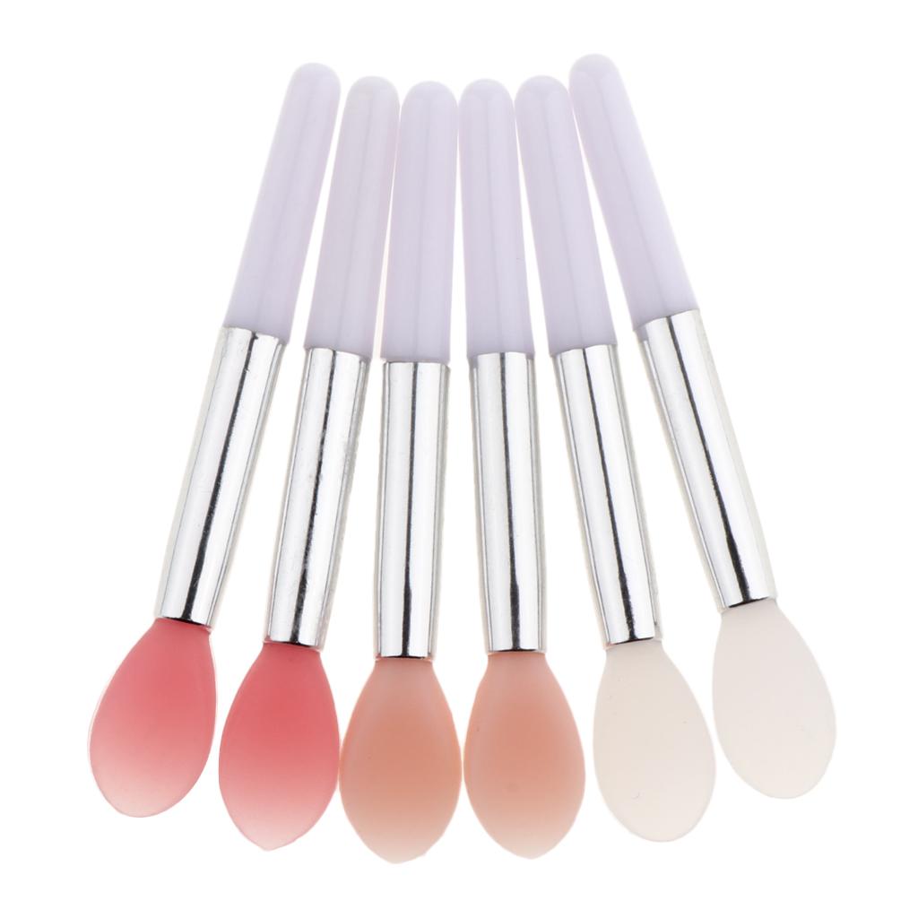 6 Pieces Soft Silicone Makeup Brushes Set Lip Cream Balm Oil Cosmetic Tools