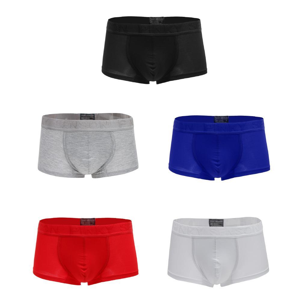 Men's Soft Breathable Stretch Flex Fit Modal Pouch Boxer Briefs Trunks Underwear