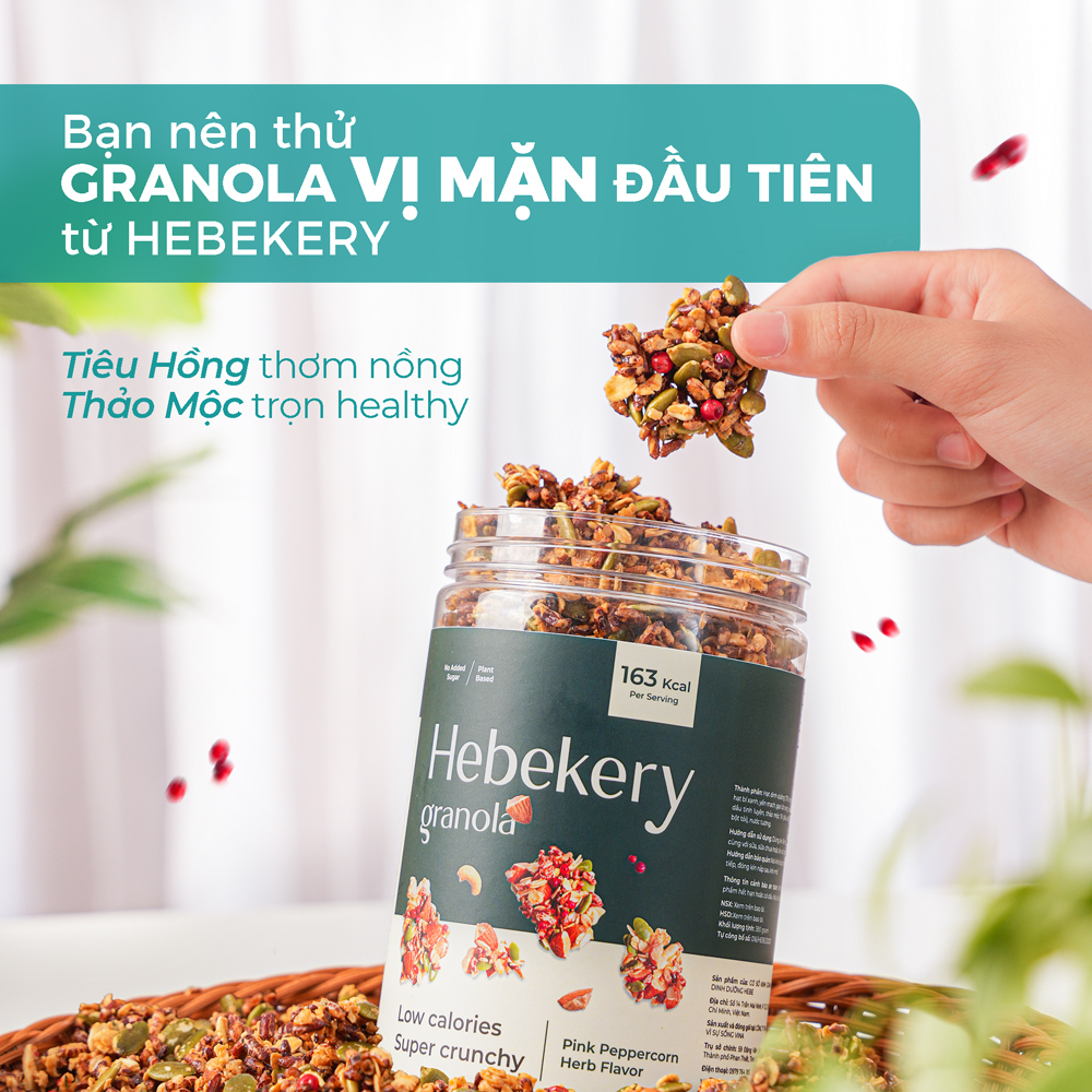 Granola Low Calories Siêu Giòn 5 Vị - Ngũ Cốc Dinh Dưỡng Ít Calo Ăn Kiêng Lành Mạnh Tự Nhiên Hebekery by Hebe