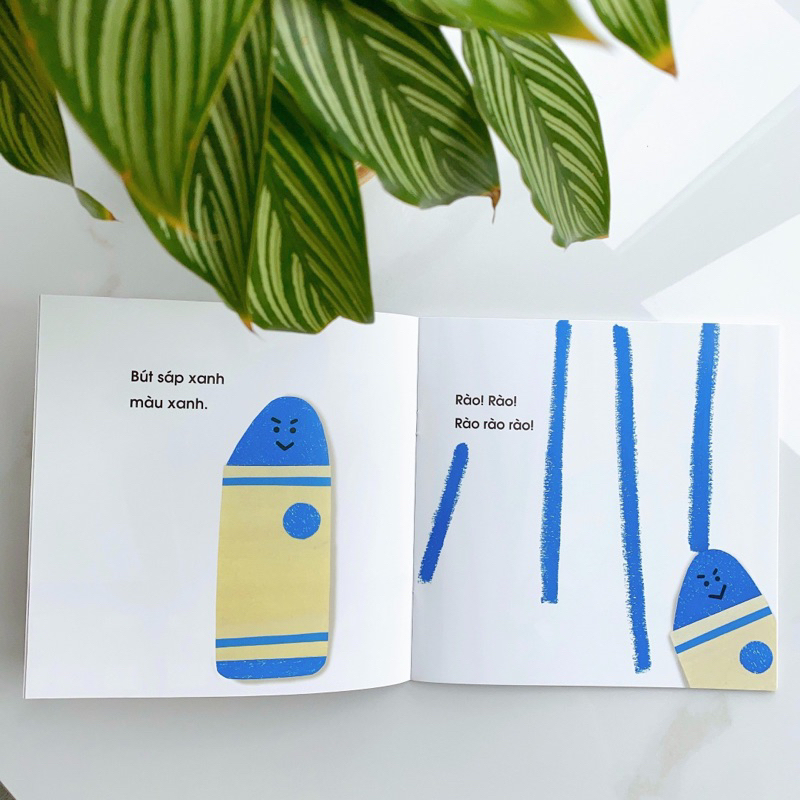 Hình ảnh Sách cho bé 0-3 tuổi - Kích thích thị giác, nhận biết màu sắc Bút màu xoay tròn (Truyện tranh Ehon Nhật Bản)