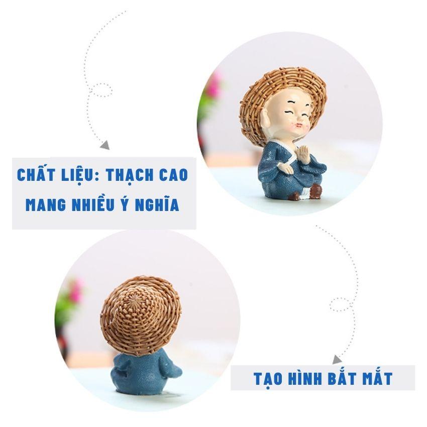 Bộ tượng 4 chú tiểu, tượng trang trí tạo hình chú tiểu mini