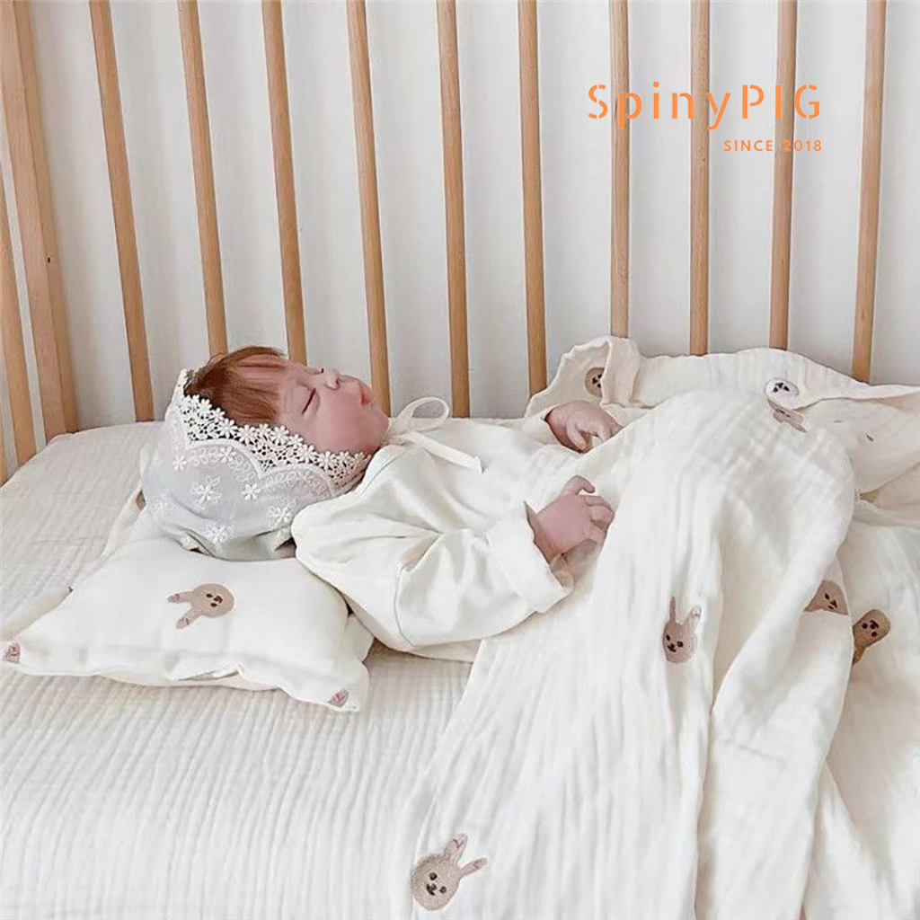 Gối cho bé sơ sinh 0-2 tuổi định hình đầu vải cotton xô cao cấp style Hàn Quốc cực mềm và thoáng khí