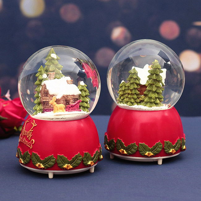 Hộp nhac quả cầu tuyết giáng sinh ngôi nhà tuyết