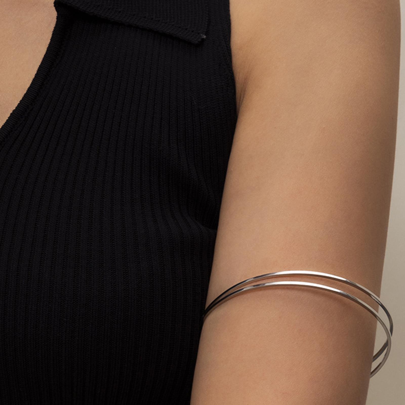 Women Arm Bracelet Metal Armlet Upper Arm Cuff for Graduation Summer Wedding