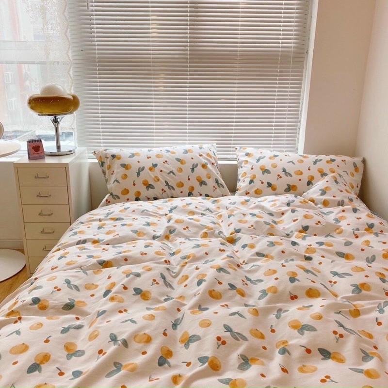 Set Cotton Living 100%cotton Hàng Nhập Khẩu Cao Cấp 4 Món Quýt Nhỏ