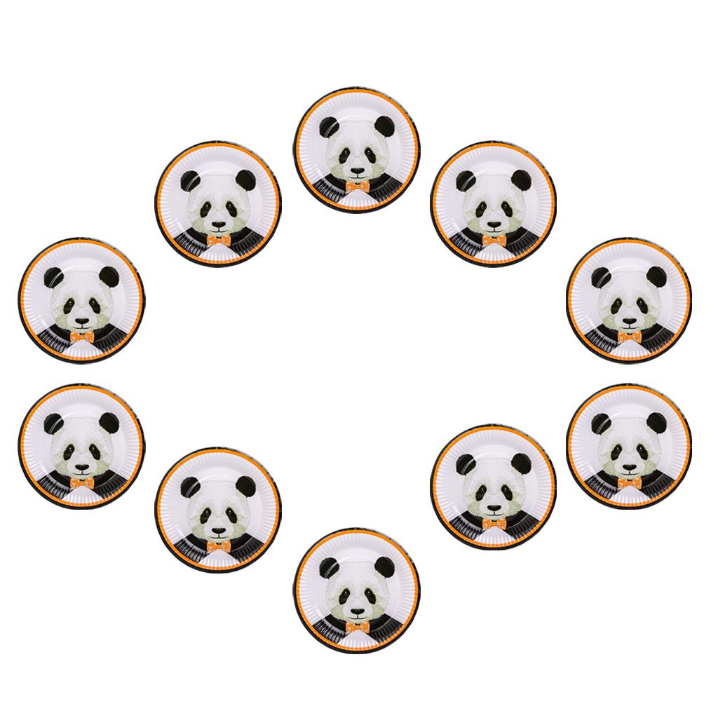10Pcs Panda Paper Party Plates Cups Birthday Wedding Tableware 10Pcs Paper