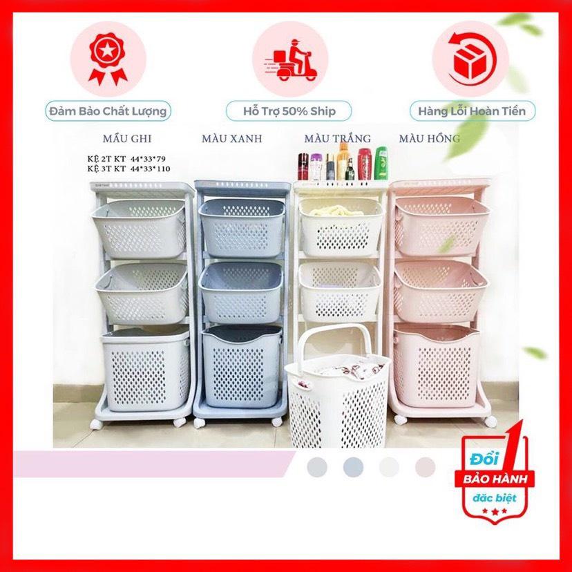 Kệ đựng đồ đa năng, 3 tầng có bánh xe