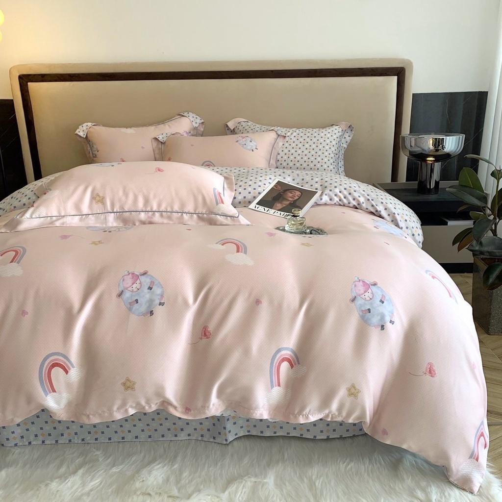 Bộ chăn ga gối lụa 100%Tencel 60s Họa tiết cao cấp, siêu mềm mát mịn - DESIGN 401