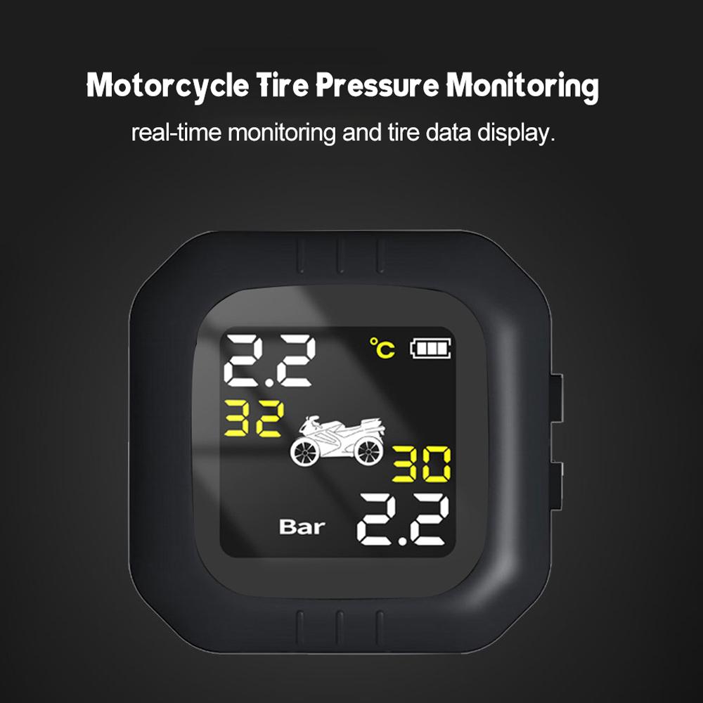 Wireless Motorcycle Tire Pressure Monitoring System TPMS Waterproof Cordless High Accurancy Tire Pressure Tester