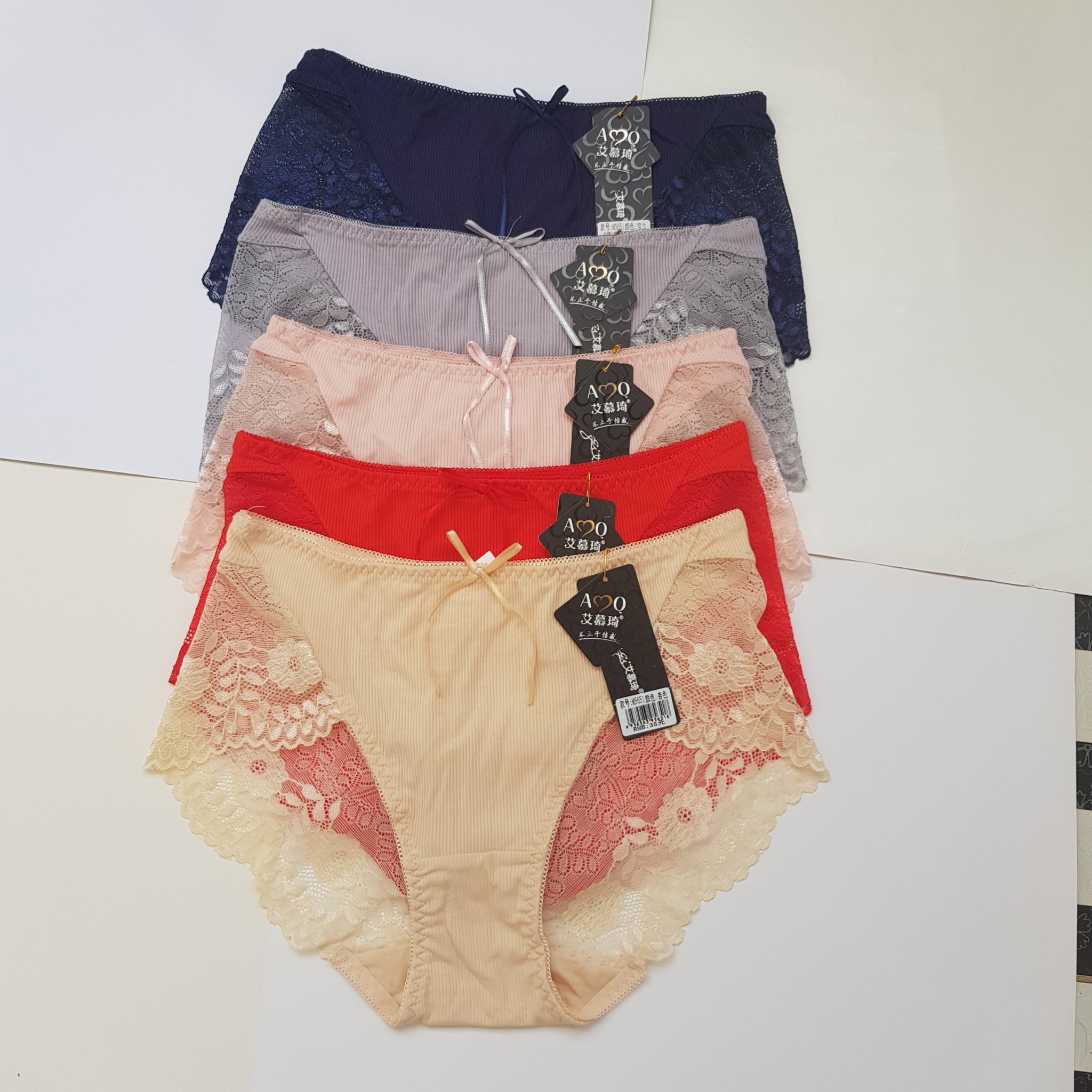 Combo 5 quần lót cotton phối ren siêu đẹp sexy phom to cực đẹp