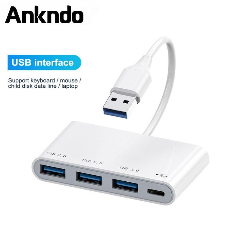 Hub ANKNDO chia 4 cổng usb 2.0 3.0 tốc độ cao 4 trong 1 cho Laptop Notebook