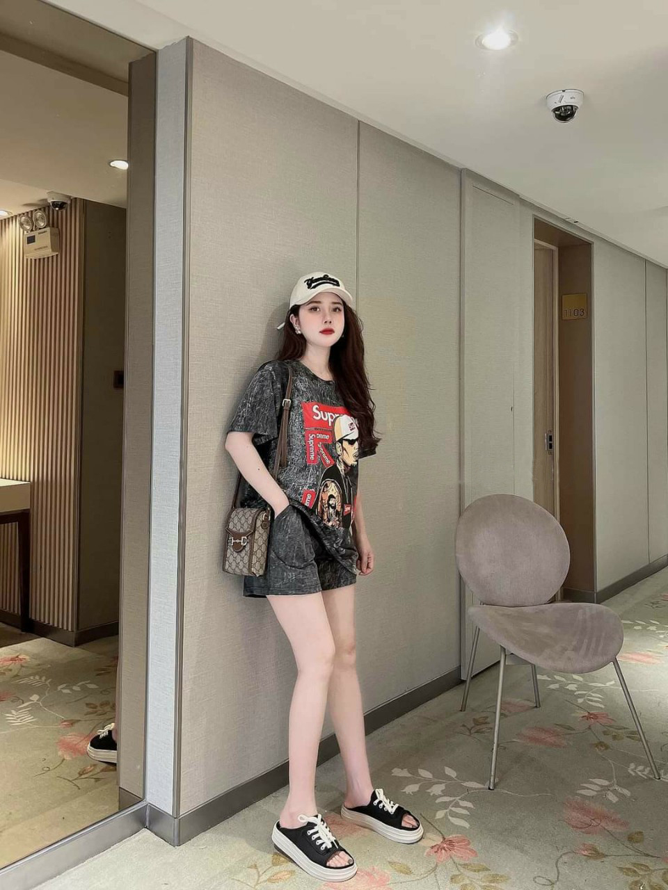 Đồ bộ thun đùi họa tiết loang màu cá tính