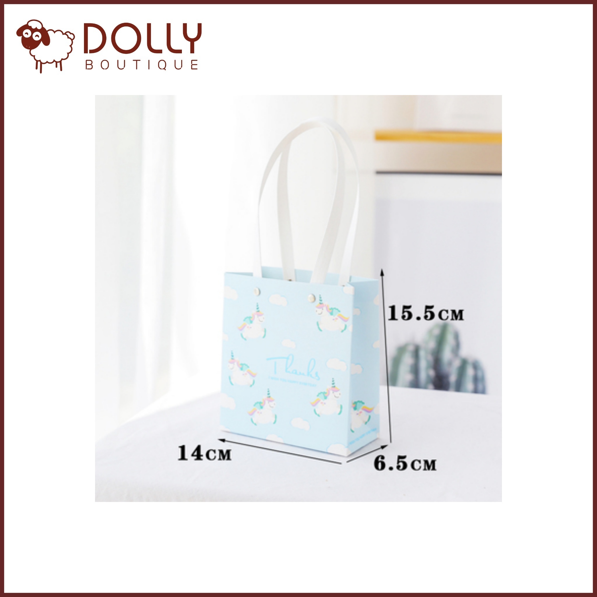 Combo 10 cái Túi giấy đựng mỹ phẩm quà tặng cao cấp THANKS PONY dễ thương